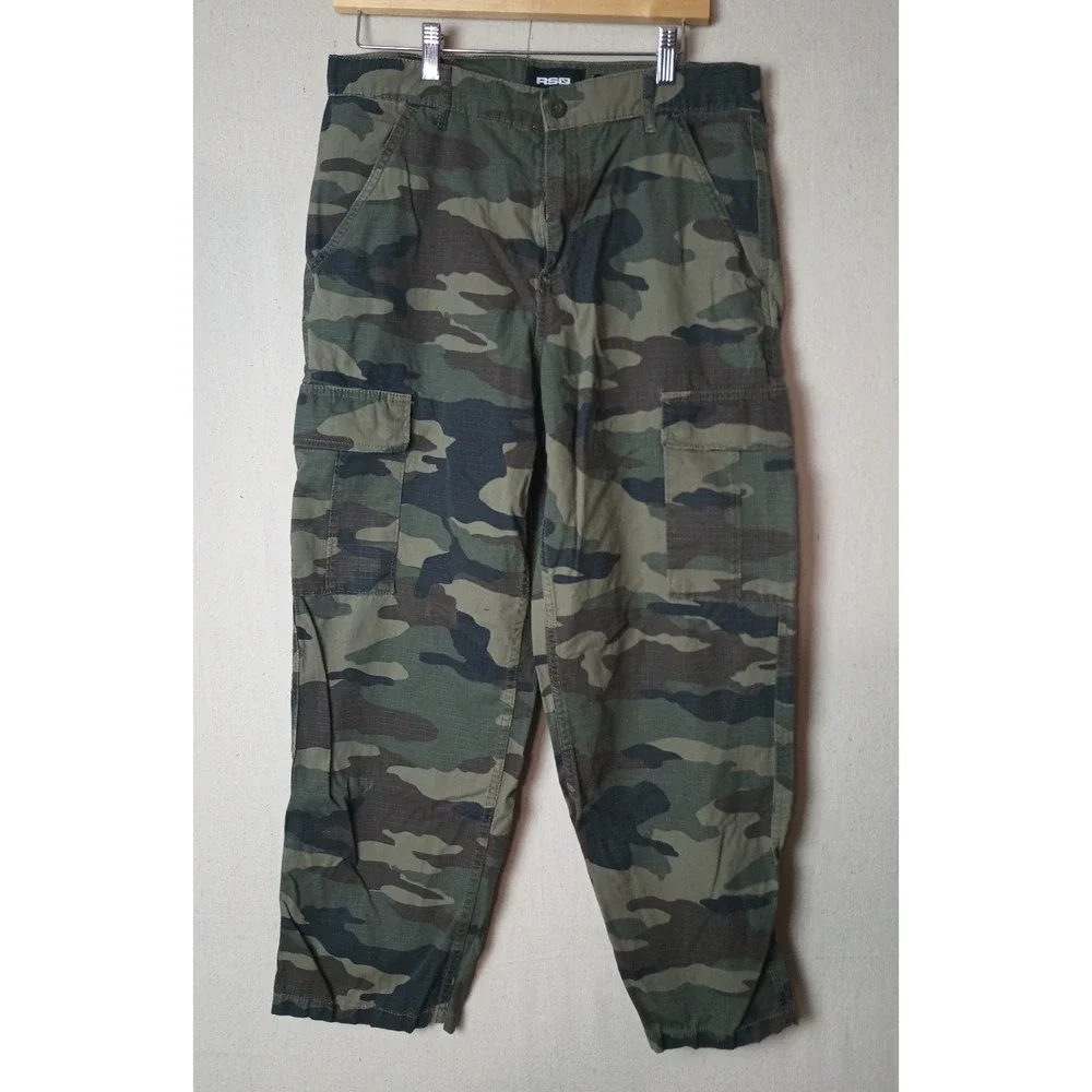 RSG Camo Cargo Pants‎ Military Army Casual Streetwear Loose Fit 30x30 AA